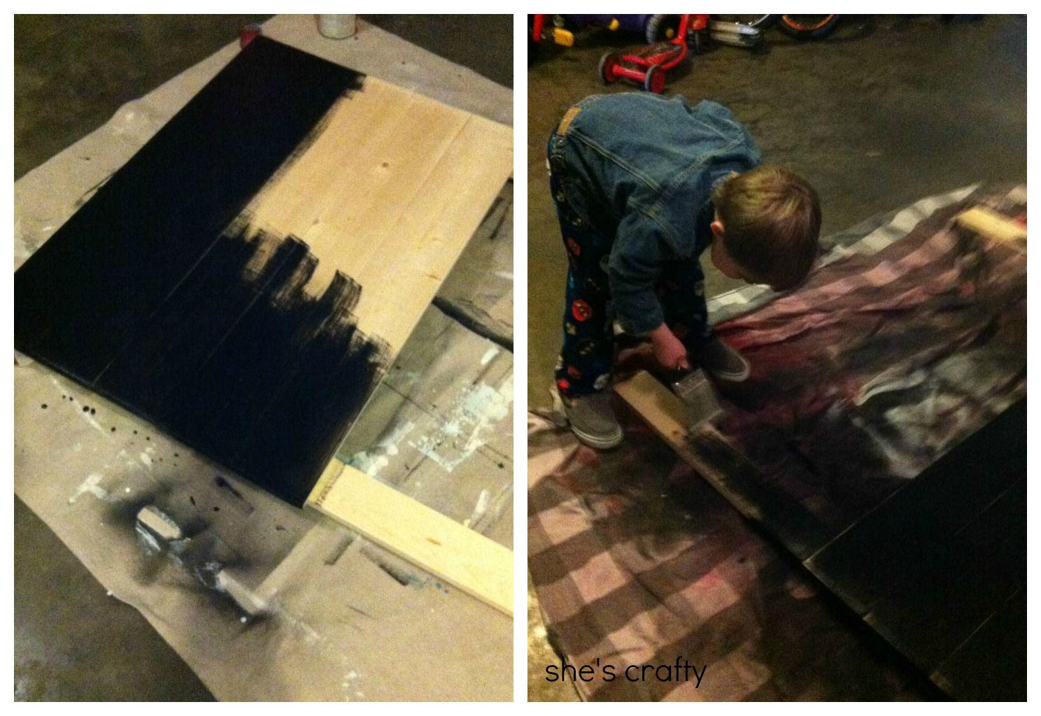 She's Crafty DIY planked headboard